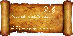 Petanek Gyöngyi névjegykártya